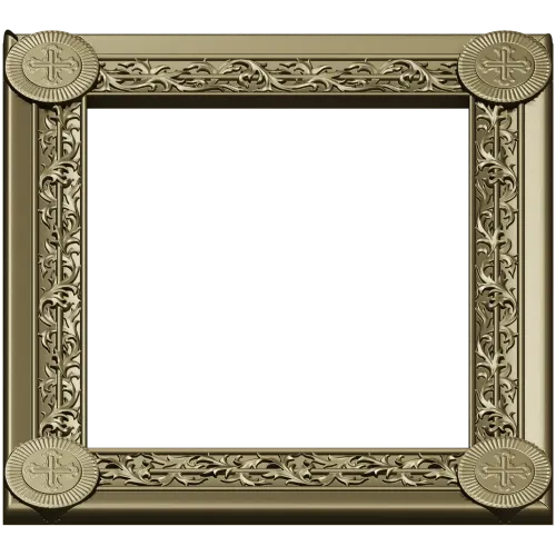 Ornate Rosette Corner Frame - STL 3D Model for CNC