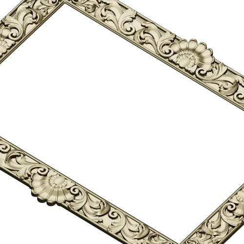 stl модель резной рамки в стиле рокайль - декоративная 3D модель stl для ЧПУ