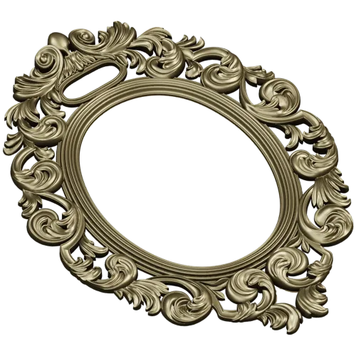 Ornate Rococo Oval Frame STL for CNC Routing