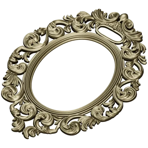 Ornate Rococo Oval Frame STL for CNC Routing