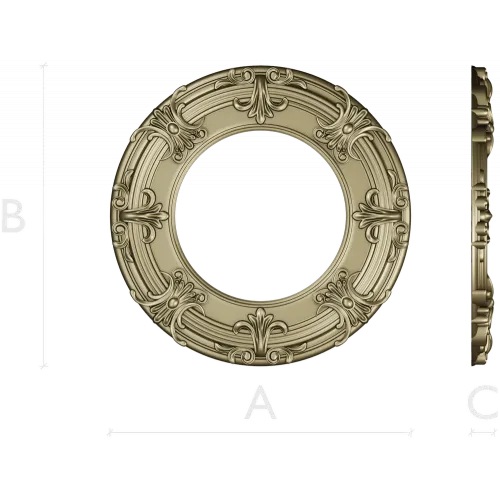 Baroque Round Frame 3D STL for CNC Milling