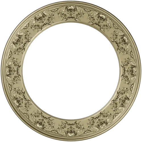 Ornate Round Frame STL - High-Relief Floral Ring for CNC