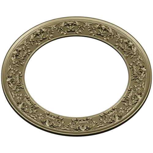 Ornate Round Frame STL - High-Relief Floral Ring for CNC