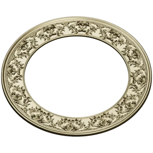 Ornate Round Frame STL - High-Relief Floral Ring for CNC