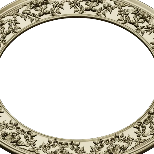 Ornate Round Frame STL - High-Relief Floral Ring for CNC