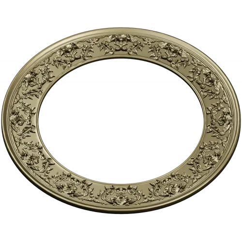 Ornate Round Frame STL - High-Relief Floral Ring for CNC