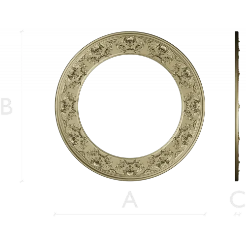 Ornate Round Frame STL - High-Relief Floral Ring for CNC