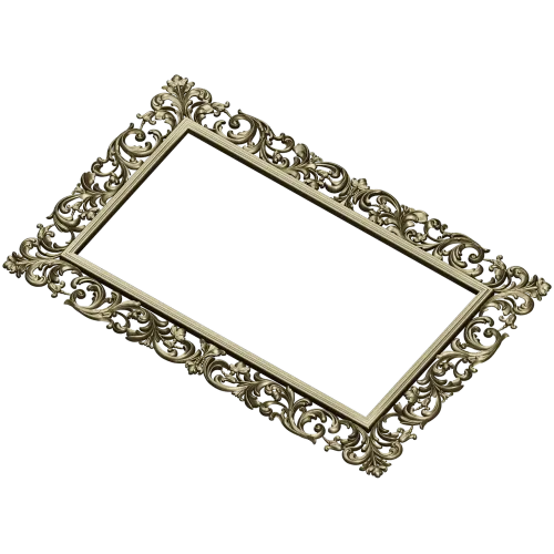 Ornate Rococo Rectangular Frame STL for CNC