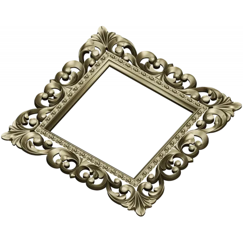 Baroque Square Frame STL for CNC Milling