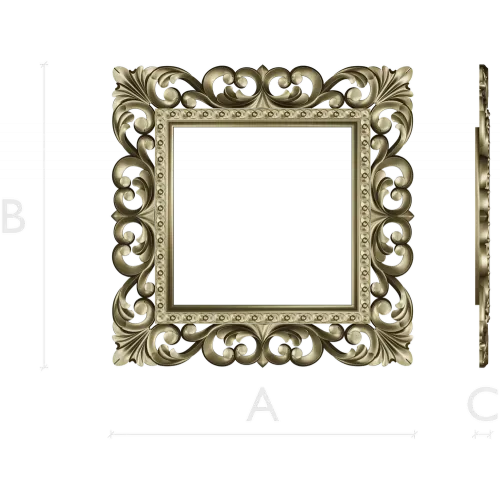 Baroque Square Frame STL for CNC Milling