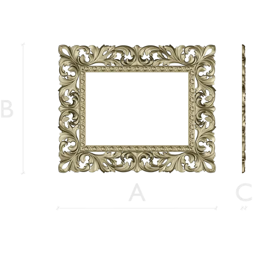 Ornate Acanthus Frame STL for CNC - 3D model for wood carving