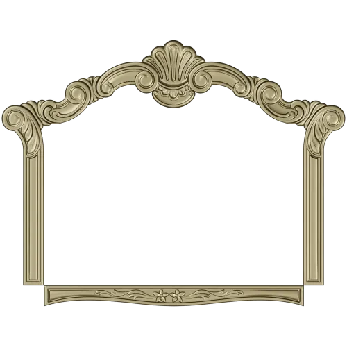 Ornate Shell Crest Frame - STL 3D Model for CNC