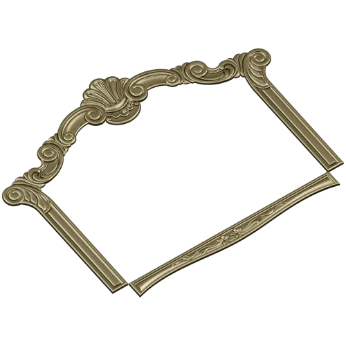 Ornate Shell Crest Frame - STL 3D Model for CNC