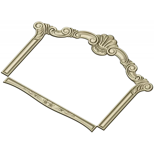 Ornate Shell Crest Frame - STL 3D Model for CNC
