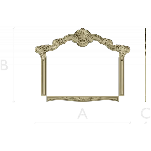 Ornate Shell Crest Frame - STL 3D Model for CNC