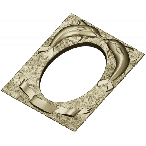 Рамка с дельфинами - 3D модель STL для ЧПУ
