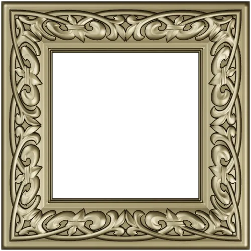 Ornate Square Frame STL for CNC Milling