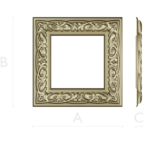 Ornate Square Frame STL for CNC Milling