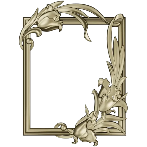 Lily Embrace - decorative frame 3D model STL for CNC