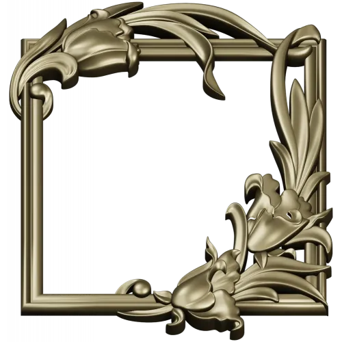 Lily Embrace - decorative frame 3D model STL for CNC
