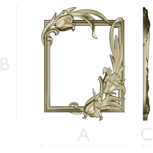 Lily Embrace - decorative frame 3D model STL for CNC