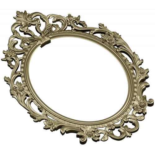 Ornate Oval Rococo Frame STL for CNC