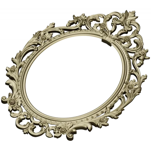 Ornate Oval Rococo Frame STL for CNC