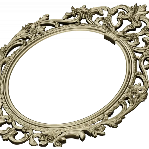 Ornate Oval Rococo Frame STL for CNC