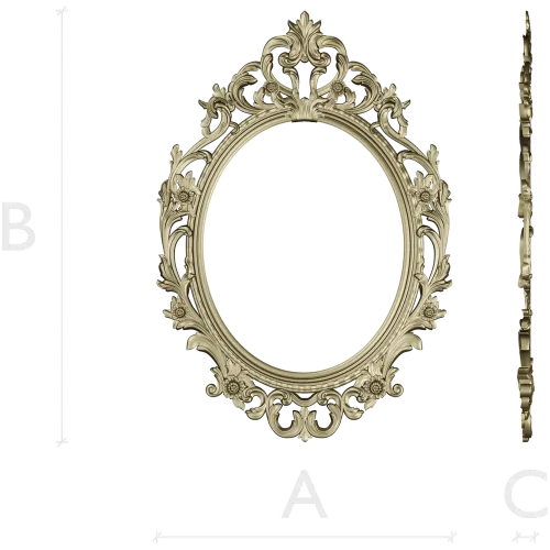 Ornate Oval Rococo Frame STL for CNC