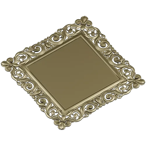 Ornate Baroque Square Frame 3D STL for CNC