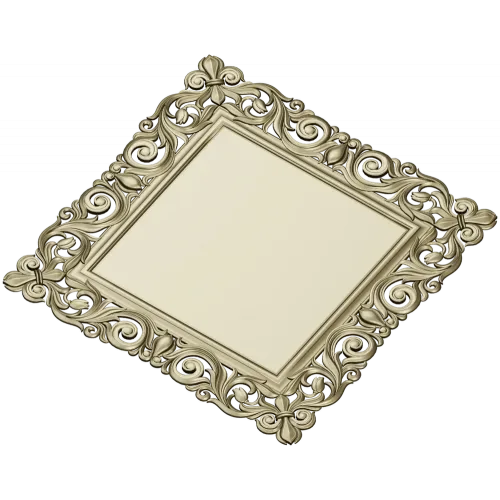 Ornate Baroque Square Frame 3D STL for CNC