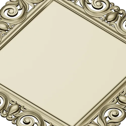 Ornate Baroque Square Frame 3D STL for CNC