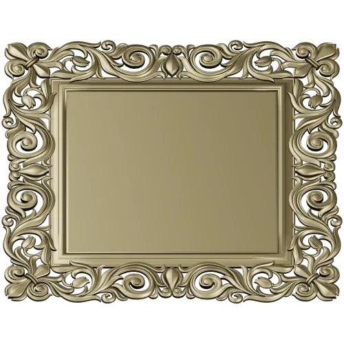 Ornate Baroque Square Frame 3D STL for CNC