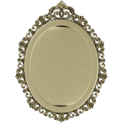 Rococo oval frame stl model for CNC carving