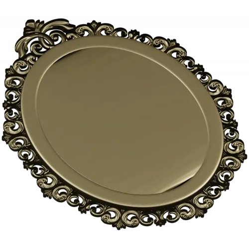 Rococo oval frame stl model for CNC carving