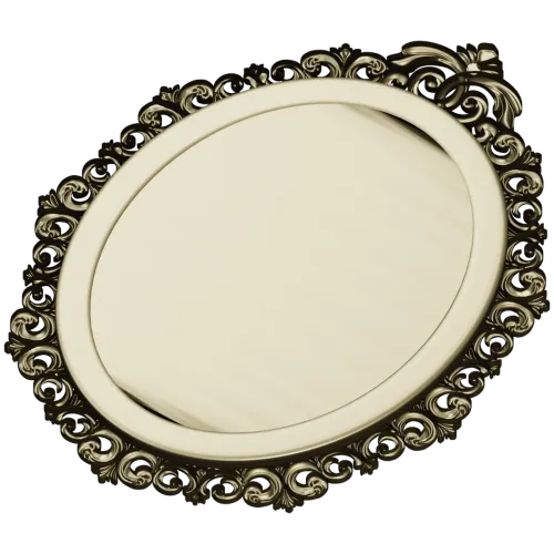 Rococo oval frame stl model for CNC carving