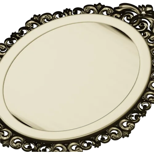 Rococo oval frame stl model for CNC carving