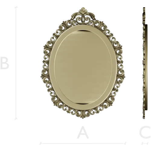 Rococo oval frame stl model for CNC carving