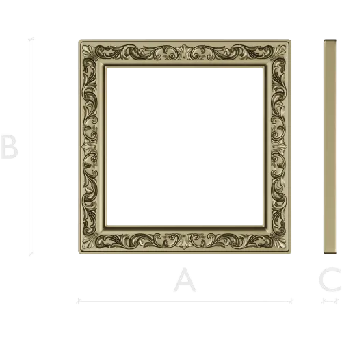 Regal Acanthus Square Frame - STL 3D model for CNC milling