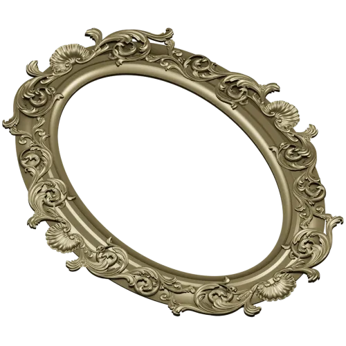 Ornate Oval Frame 3D STL for CNC Milling