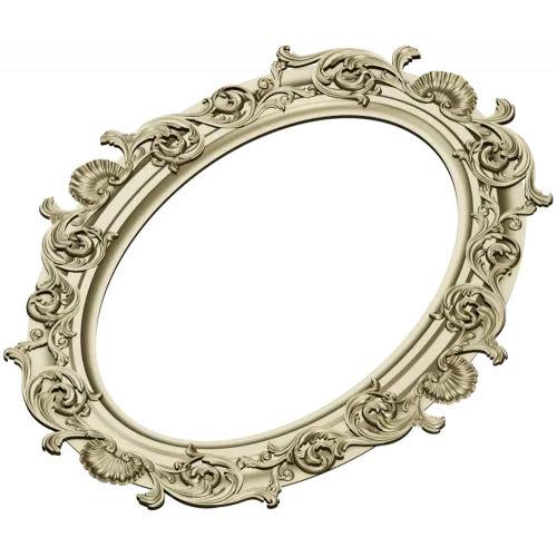 Ornate Oval Frame 3D STL for CNC Milling