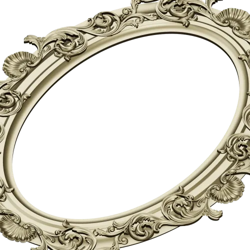 Ornate Oval Frame 3D STL for CNC Milling