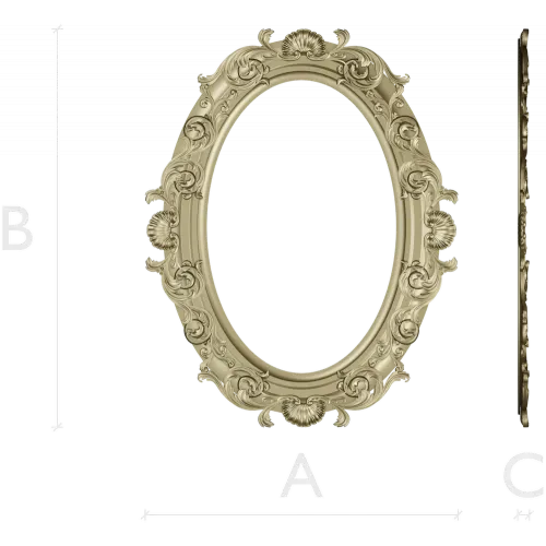 Ornate Oval Frame 3D STL for CNC Milling