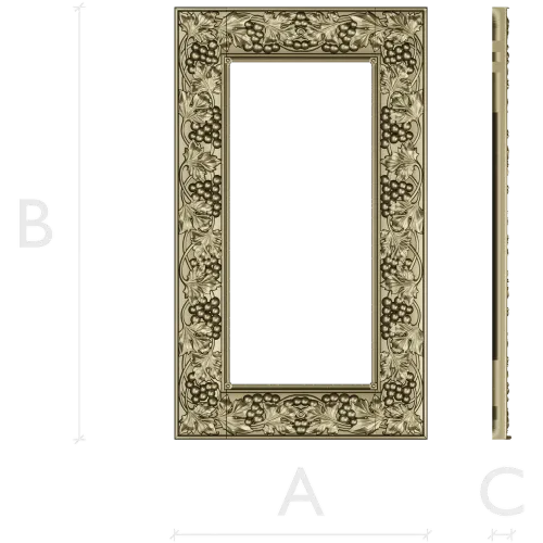 Grapevine Relief Decorative Frame STL for CNC