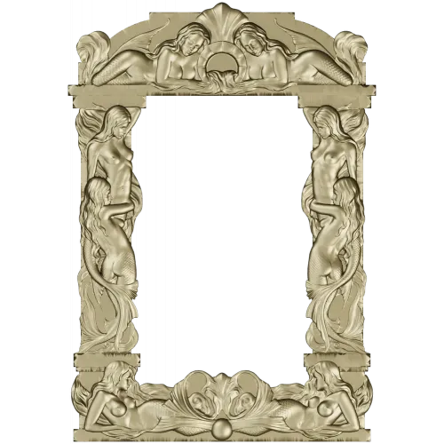 Baroque Mermaid Frame STL for CNC
