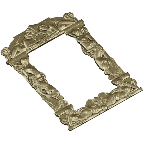 Baroque Mermaid Frame STL for CNC