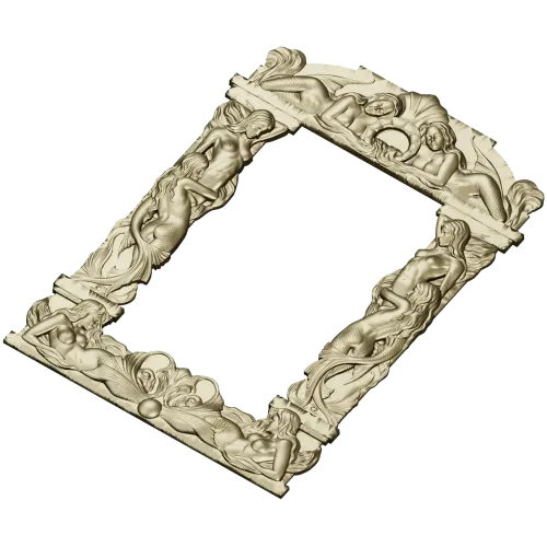 Baroque Mermaid Frame STL for CNC