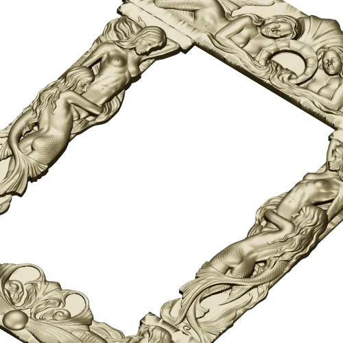 Baroque Mermaid Frame STL for CNC