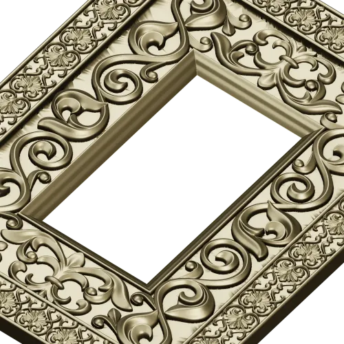 Резная рамка с растительным орнаментом - STL для ЧПУ