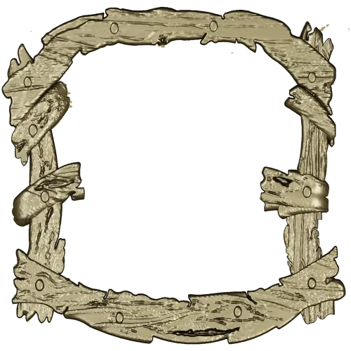 Rustic Bark Plank Decorative Frame STL